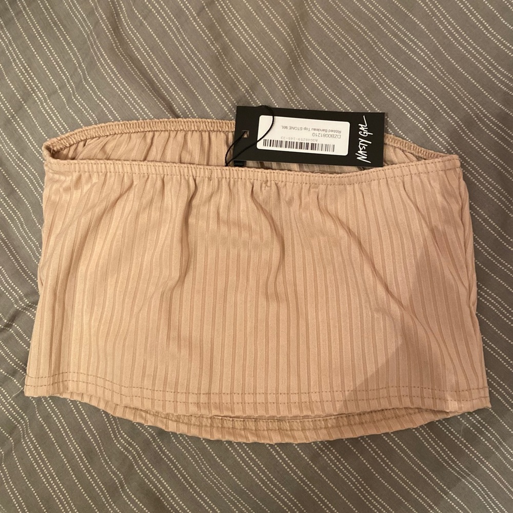 Keep Rib Simple Bandeau Crop Top - Picture 4 of 6